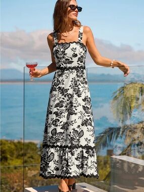 Cupshe All Aboard Floral Maxi Dress